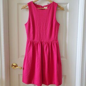 JCREW Bright Pink Dress Size XS Fit and Flare Mini Preppy Vacation Resortwear
